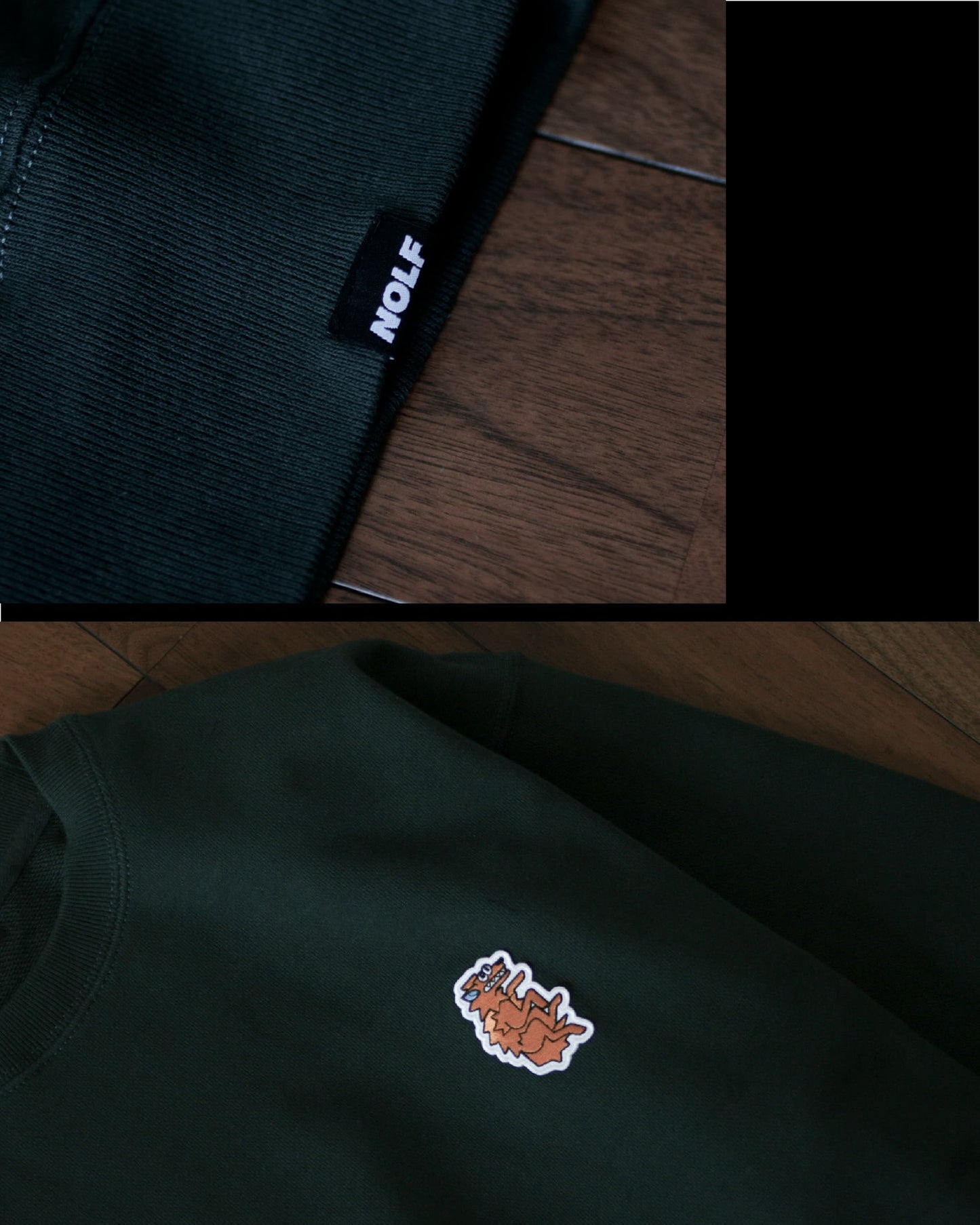 WOLF PATCH CREWNECK SWEATSHIRT